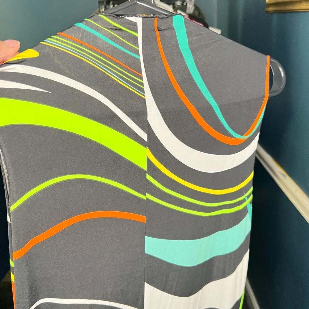 Multi Colored Dress w side split - Picture 3 of 4